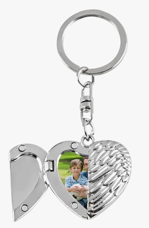 Silver Heart-Shaped Keychain