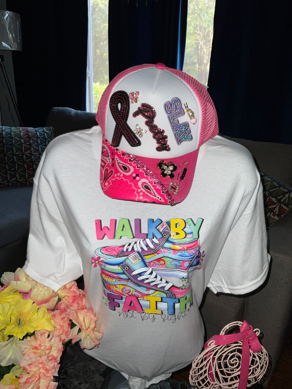 Pretty & Slay Pink Cancer Awareness Trucker Hat. *Buy cap and get shirt 50% off*