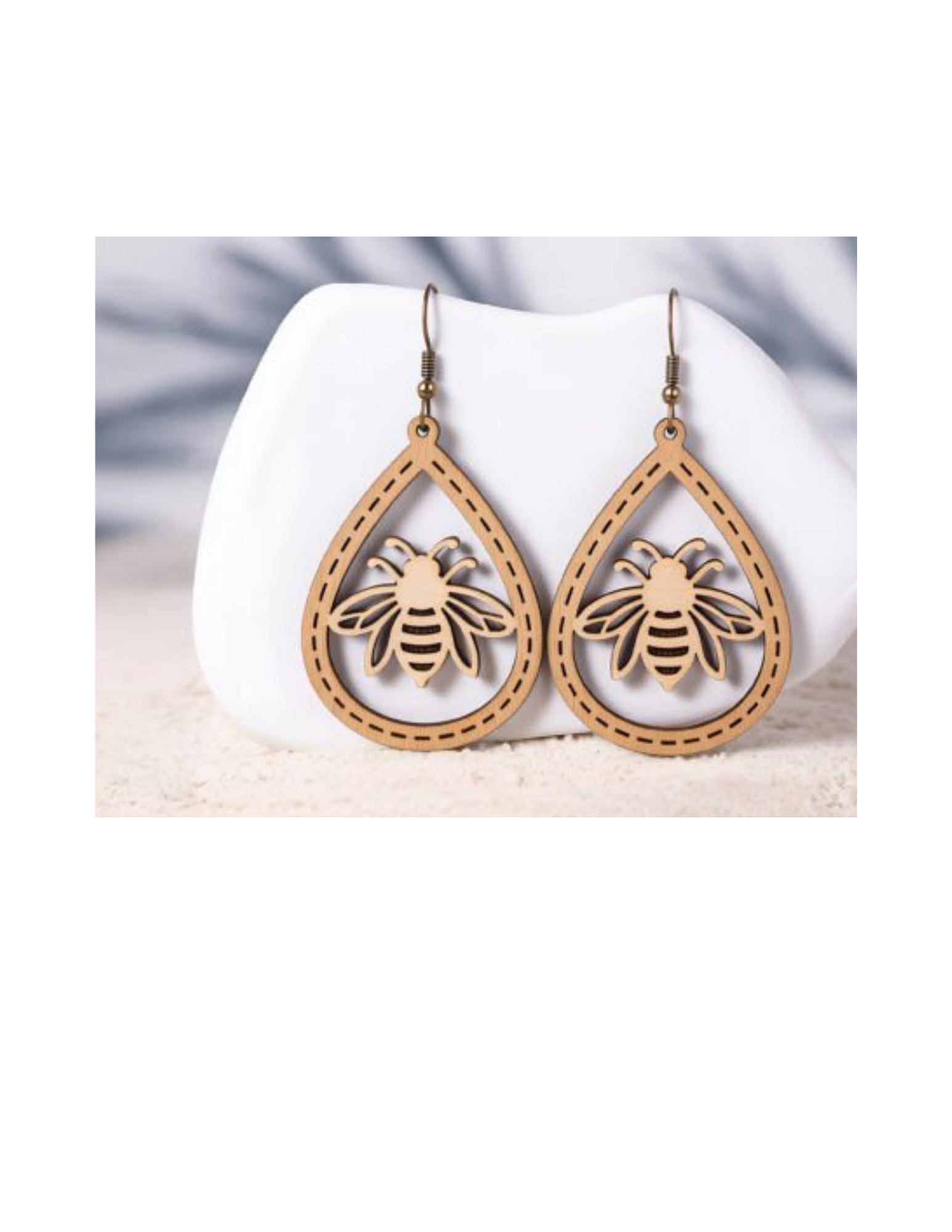 Wooden Bumblebee Earrings