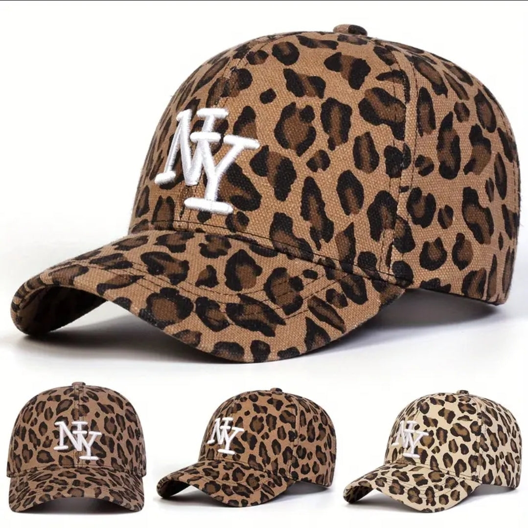 Leopard Print NY Baseball Cap – Streetwear Adjustable Hat